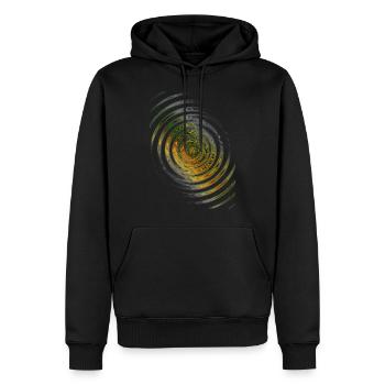 Ondes lumineuses - Sweat à capuche Premium bio Homme - noir - Devant - Nico (187cm)