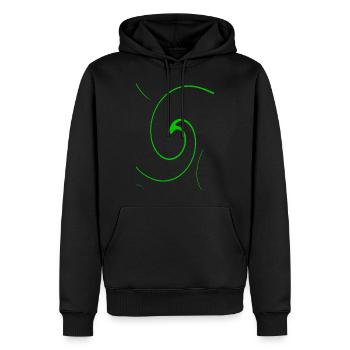 Neon Spirale - Männer Premium Bio Hoodie - Schwarz - Vorne - Nico (187cm)