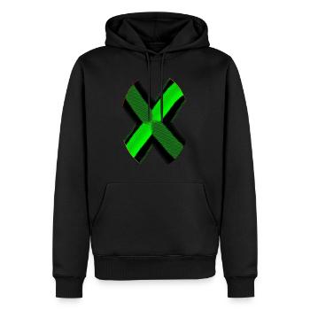 Neon Schwarz X - Männer Premium Bio Hoodie - Schwarz - Vorne - Nico (187cm)