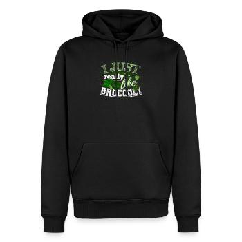 Broccoli vegetables - Men’s Premium Organic Hoodie - black - Front - Nico (187cm)