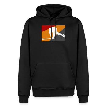 Hockey Spieler - Männer Premium Bio Hoodie - Schwarz - Vorne - Nico (187cm)
