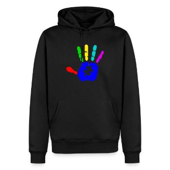AUTISM PUZZLE HAND Cadeau de sensibilisation à l'autisme - Sweat à capuche Premium bio Homme - noir - Devant - Nico (187cm)