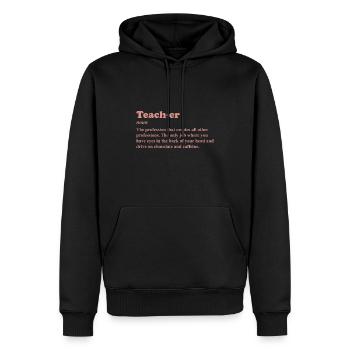 LETTRE D'ENSEIGNANT Cadeau pour professeur d'anglais - Sweat à capuche Premium bio Homme - noir - Devant - Nico (187cm)