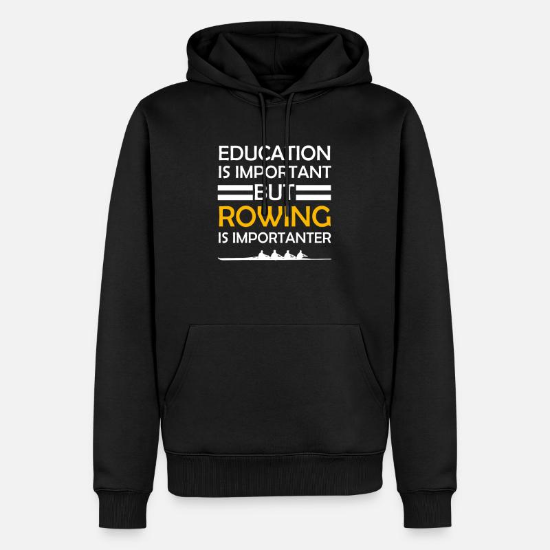 L'aviron est plus important - Sweat à capuche Premium bio Homme - noir