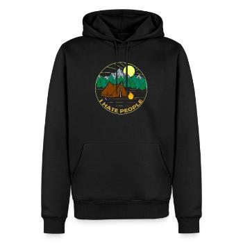 Camping Wandern Ich hasse Menschen - Männer Premium Bio Hoodie - Schwarz - Vorne - Nico (187cm)