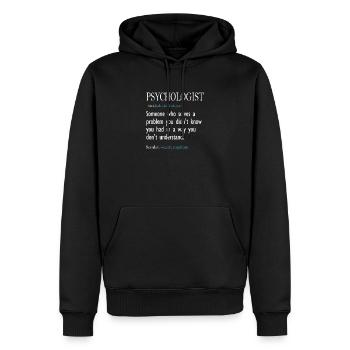 Cadeau drôle de psychologie de tee de définition de psychologue - Sweat à capuche Premium bio Homme - noir - Devant - Nico (187cm)