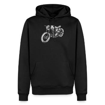 Conception de motard / moto / moto - Sweat à capuche Premium bio Homme - noir - Devant - Nico (187cm)
