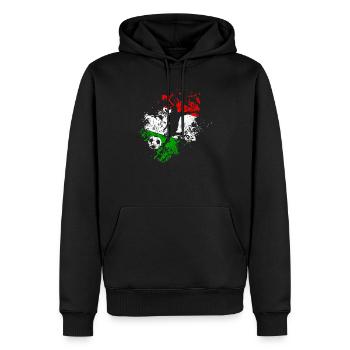 Drapeau italien football - Sweat à capuche Premium bio Homme - noir - Devant - Nico (187cm)