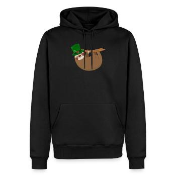 Paresseux St Patricks Day Leprechaun Hat - Sweat à capuche Premium bio Homme - noir - Devant - Nico (187cm)