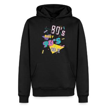 80s Baby 90s m'a fait - Sweat à capuche Premium bio Homme - noir - Devant - Nico (187cm)