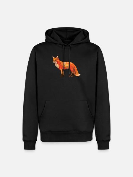 Geometrisches Fox-T-Stück grafisches Fox-Geschenk - Männer Premium Bio Hoodie - Schwarz