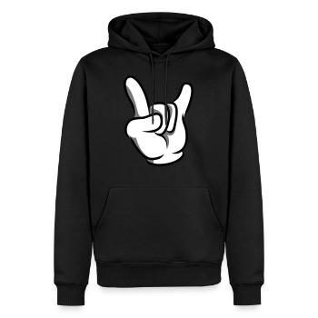 Hand comic party - Männer Premium Bio Hoodie - Schwarz - Vorne - Nico (187cm)