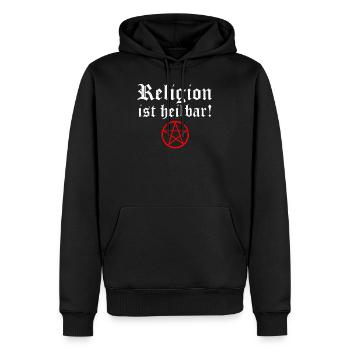 Religion ist heilbar Pentagramm Atheist Gott - Männer Premium Bio Hoodie - Schwarz - Vorne - Nico (187cm)