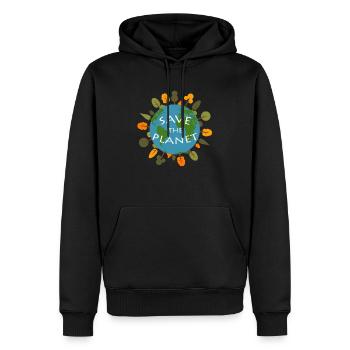 Rette den Planeten umweltfreundlich - Männer Premium Bio Hoodie - Schwarz - Vorne - Nico (187cm)