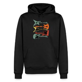 Retro E-Gitarren Vintage-Stil - Männer Premium Bio Hoodie - Schwarz - Vorne - Nico (187cm)