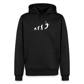 Balle papillon de badminton - Sweat à capuche Premium bio Homme - noir - Devant - Nico (187cm)