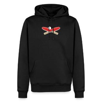 Tischtennisschläger mit Tischtennisball - Männer Premium Bio Hoodie - Schwarz - Vorne - Nico (187cm)