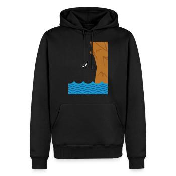 Cliff Diver Idée cadeau Cliff Diver - Sweat à capuche Premium bio Homme - noir - Devant - Nico (187cm)