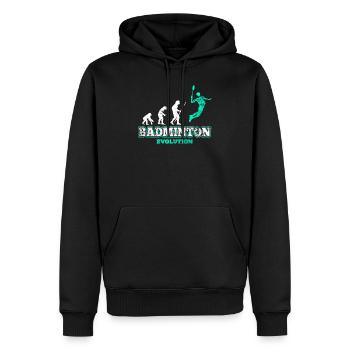 Joueur de badminton - Sweat à capuche Premium bio Homme - noir - Devant - Nico (187cm)
