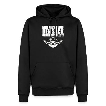 Mir nicht auf den Sack gehen du sollst Arbeit Büro - Männer Premium Bio Hoodie - Schwarz - Vorne - Nico (187cm)