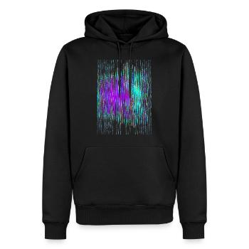 Schallwellen invert - Männer Premium Bio Hoodie - Schwarz - Vorne - Nico (187cm)