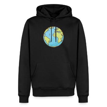 Weltkarte Erde Globus Erdkugel Symbol Kontinente - Männer Premium Bio Hoodie - Schwarz - Vorne - Nico (187cm)
