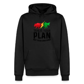 Tradez votre plan et non vos émotions - Sweat à capuche Premium bio Homme - noir - Devant - Nico (187cm)
