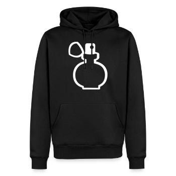 Parfum - Sweat à capuche Premium bio Homme - noir - Devant - Nico (187cm)