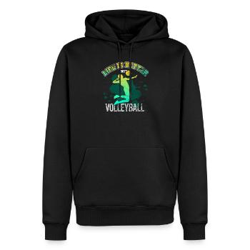 Vintage Volleyballspieler Volleyball - Männer Premium Bio Hoodie - Schwarz - Vorne - Nico (187cm)
