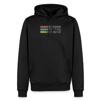 Fahrradtour - Männer Premium Bio Hoodie - Schwarz - Vorne - Nico (187cm)