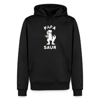 Cadeau pour papa papa, papasaur dinosaures - Sweat à capuche Premium bio Homme - noir - Devant - Nico (187cm)