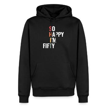 Funny Fifty Years Old 50 Fiftieth Birthday Gift - Men’s Premium Organic Hoodie - black - Front - Nico (187cm)
