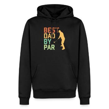 Best Dad By Par - Geschenk für einen Golfer - Männer Premium Bio Hoodie - Schwarz - Vorne - Nico (187cm)