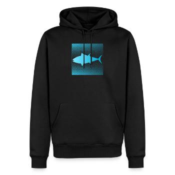 Pêche au thon drôle - Sweat à capuche Premium bio Homme - noir - Devant - Nico (187cm)