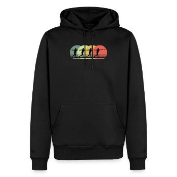 Ultimate Frisbee - Rétro, Vintage - Sweat à capuche Premium bio Homme - noir - Devant - Nico (187cm)