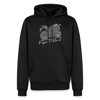 Papa Biker Geburtstagsgeschenk Wortwolke - Männer Premium Bio Hoodie - Schwarz - Vorne - Nico (187cm)