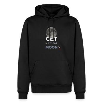 Bring mich zum Mond! - Männer Premium Bio Hoodie - Schwarz - Vorne - Nico (187cm)