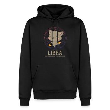 Waage Sternzeichen Katze - Männer Premium Bio Hoodie - Schwarz - Vorne - Nico (187cm)