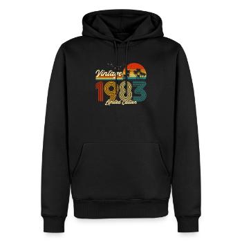 Vintage 1983 T-Shirt édition limitée 37 anniversaire M - Sweat à capuche Premium bio Homme - noir - Devant - Nico (187cm)