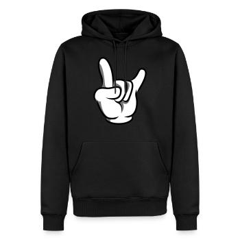 hand party symbol - Männer Premium Bio Hoodie - Schwarz - Vorne - Nico (187cm)