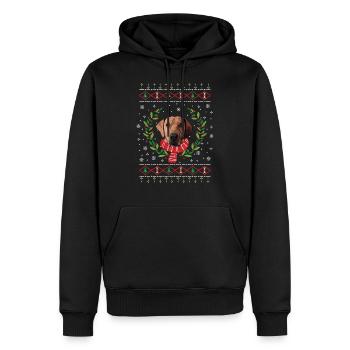Pull de Noël Broholmer - cadeau - Sweat à capuche Premium bio Homme - noir - Devant - Nico (187cm)