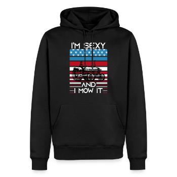 Ich bin sexy und ich mähe es - Männer Premium Bio Hoodie - Schwarz - Vorne - Nico (187cm)