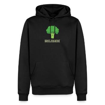 Conception drôle d'amant de brocoli - Brocoli Kawaii - Sweat à capuche Premium bio Homme - noir - Devant - Nico (187cm)