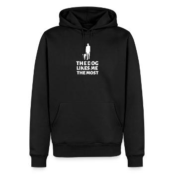 Der Hund mag mich am meisten - Lustiger Hund - Hundebesitzer - Männer Premium Bio Hoodie - Schwarz - Vorne - Nico (187cm)