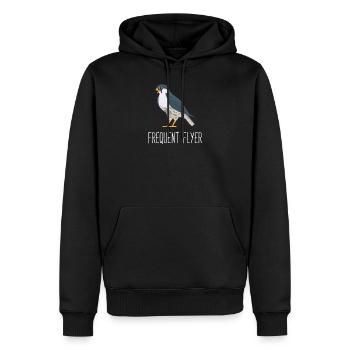 Ein Wanderfalke - ist ein Vielflieger - Männer Premium Bio Hoodie - Schwarz - Vorne - Nico (187cm)