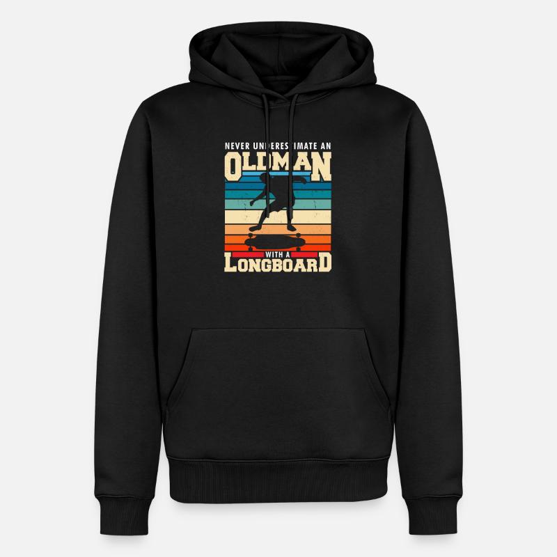 Longboard - Männer Premium Bio Hoodie - Schwarz