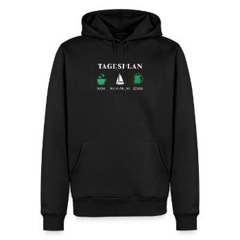Tagesplan Segeln & Boot Fahren Geschenk - Männer Premium Bio Hoodie - Schwarz - Vorne - Nico (187cm)