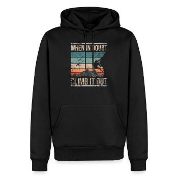 Rocher d'escalade rétro - Sweat à capuche Premium bio Homme - noir - Devant - Nico (187cm)