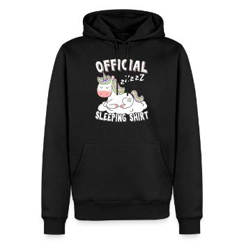 Lustiges Einhorn Pyjama Offizielles Schlafhirt - Männer Premium Bio Hoodie - Schwarz - Vorne - Nico (187cm)