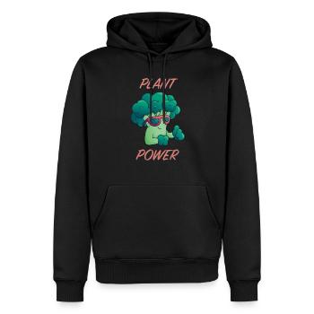 Chemises végétaliennes cool, végétariens, athlètes de force - Sweat à capuche Premium bio Homme - noir - Devant - Nico (187cm)